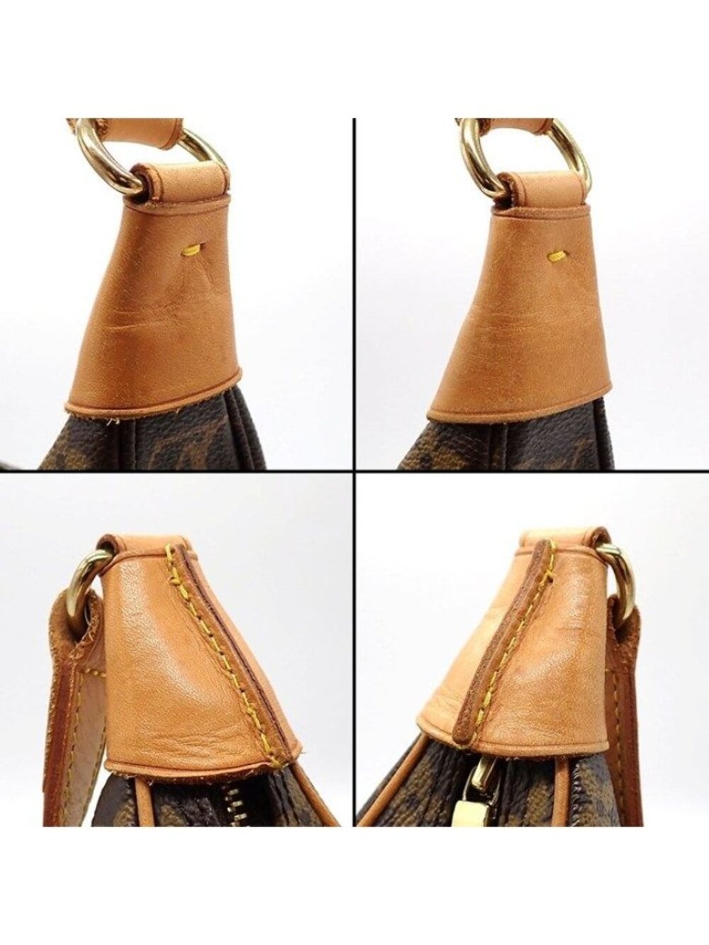Louis Vuitton Shoulder Bag Boulogne Brown Monogram Canvas Vachetta Leather Gold - Picture 9 of 12